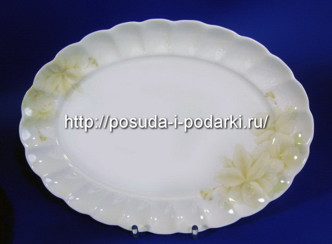 Блюдо овальное Магнолия Крем 33 см 