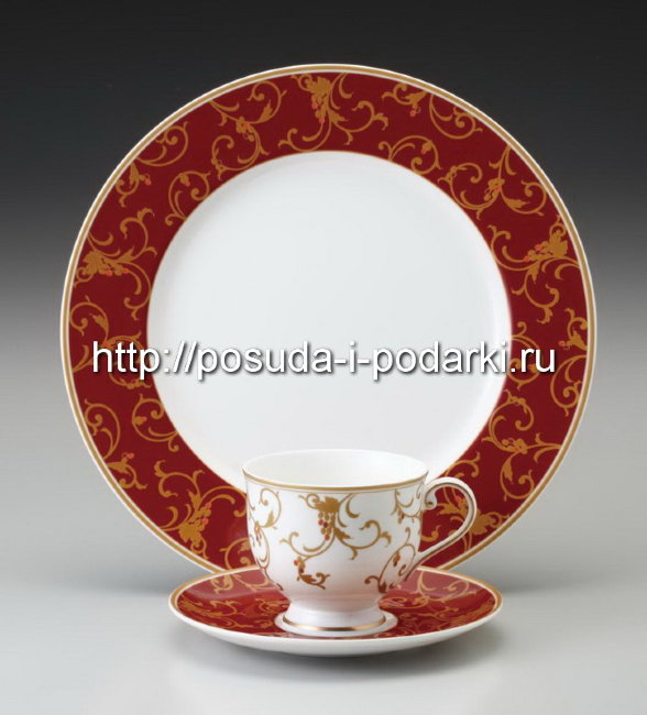 Сервиз столовый (обеденный сервиз) Наруми на 6 персон Престиж красный 23 предмета