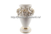 Керамическая ваза для цветов Виноград беж с кристаллами Сваровски d-30, h-52 см CERAMICHE STELLA