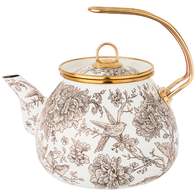 ЧАЙНИК ЭМАЛИРОВАННЫЙ AGNESS, СЕРИЯ ROYAL GARDEN 3,0Л ПОДХОДИТ ДЛЯ ИНДУКЦИОН.ПЛИТ