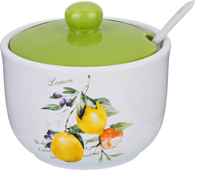 БАНКА ДЛЯ СЫПУЧИХ ПРОДУКТОВ С ЛОЖКОЙ ИТАЛЬЯНСКИЕ ЛИМОНЫ 11,2*11,2*10,3 СМ. 400 МЛ. (КОР=36ШТ.) БАНКА ДЛЯ СЫПУЧИХ ПРОДУКТОВ С ЛОЖКОЙ ИТАЛЬЯНСКИЕ ЛИМОНЫ 11,2*11,2*10,3 СМ. 400 МЛ. (КОР=36ШТ.)