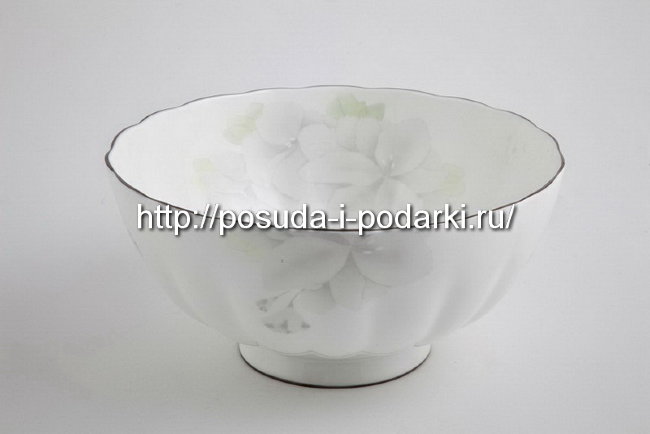 Салатник высокий Магнолия Грэй (платиновая лента) 23 см