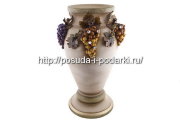 Керамическая ваза для цветов Виноград натуральный с кристаллами Сваровски d-30, h-52 см CERAMICHE STELLA