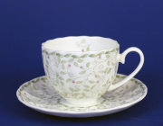 Чашки кофейные с блюдцами (кофейный набор) на 6 персон Джулия грин 150 мл