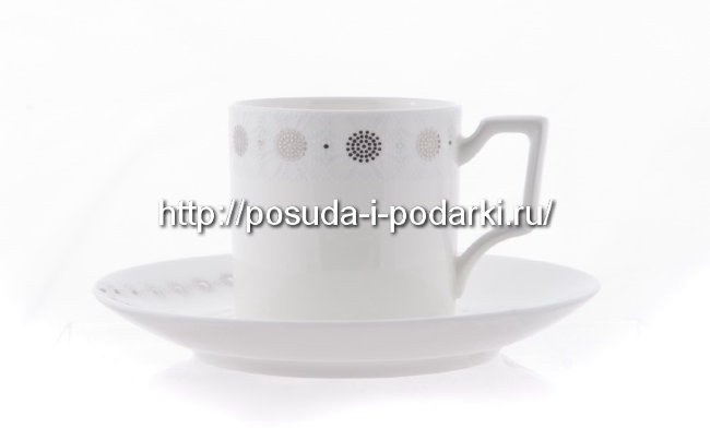 Набор 6 кофейных чашек с блюдцами Бретон
