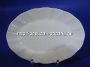 Блюдо овальное Магнолия белая 23 см глубокое