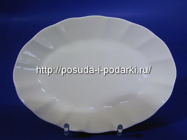 Блюдо овальное Магнолия белая 23 см глубокое