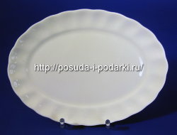 Блюдо овальное Магнолия белая 24 см 