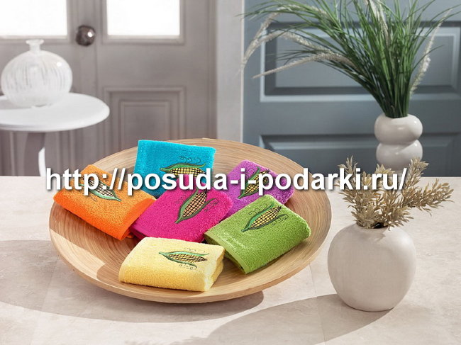 Салфетки махровые "VAROL" фруктовый вышивка 30х50 6 шт. V4
