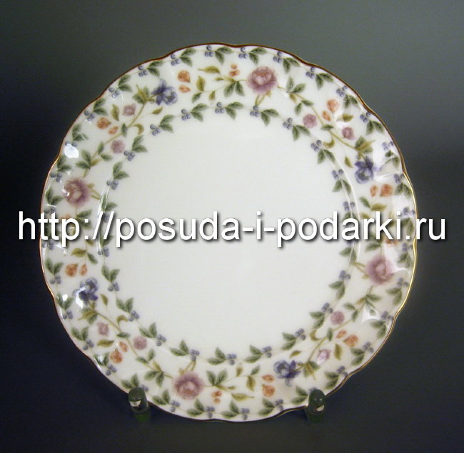 Тарелки мелкие (набор 6 тарелок) Санни Гарден (золотая лента) 18 см