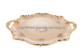 Ваза для фруктов (фруктовница) керамическая. Блюдо Свидание 46*32*6 см