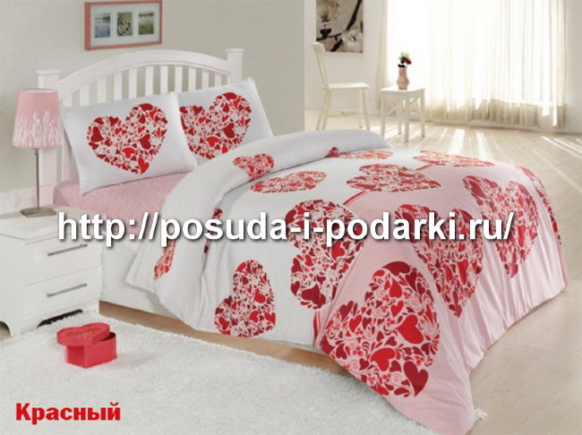 Постельное белье (КПБ) Элегант 1,5 спальное 70х70 (2шт) CANDY (Красный)