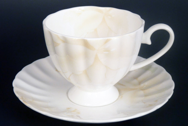 Чашки чайные с блюдцами высокие (чайный набор) на 6 персон Магнолия Крем 220 мл