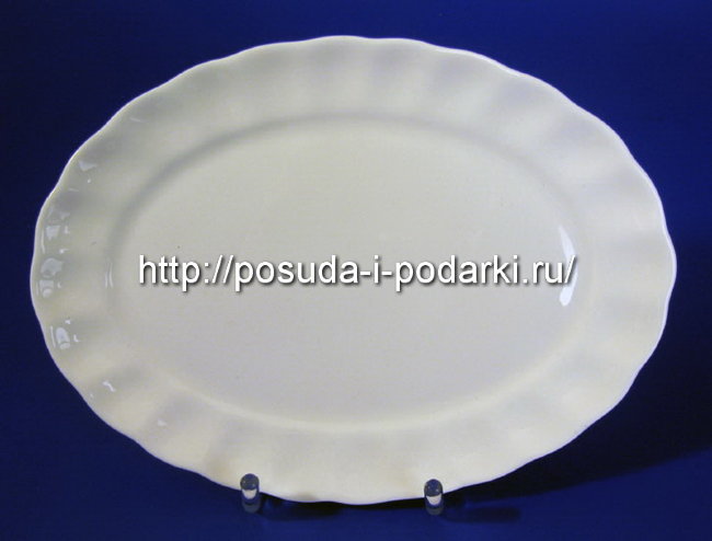 Блюдо овальное Магнолия белая 37 см 