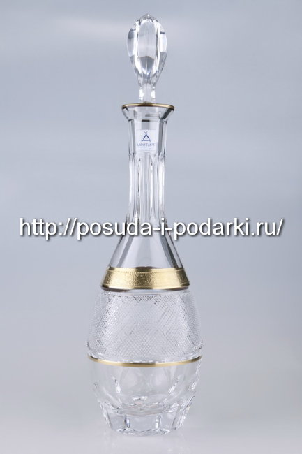 Графин 0,75л Рококо прозрачный с золотом