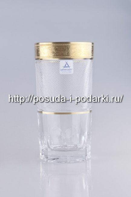 Набор 6 стаканов для воды Рококо прозрачные с золотом