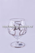 Набор 6 бокалов для коньяка 300 мл Зара с кристаллами с платиной, h-11,5 см