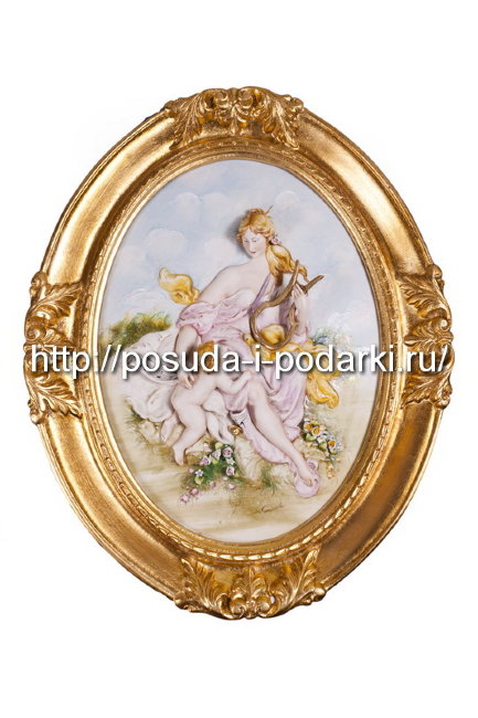 Барельеф (фарфоровая картина) Аллегория музыке 40*55h см овальный