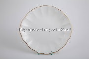 Блюдо для пирожных Магнолия белая (золотая лента) 29 см 
