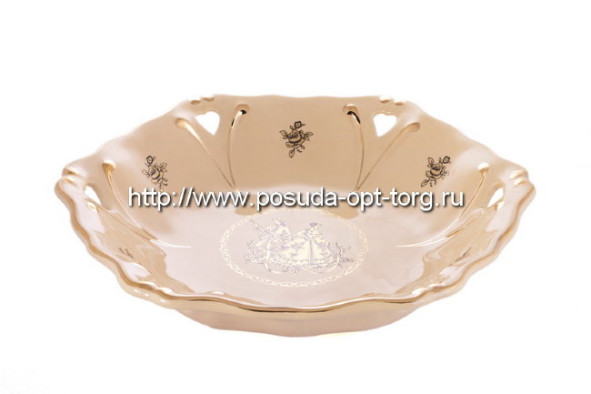 Ваза для фруктов (фруктовница) керамическая. Фруктовница Свидание 37*37*6 см