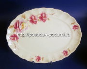 Блюдо овальное 24см Розис (золотая лента)