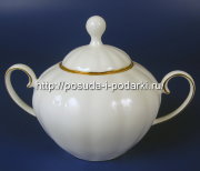 Сахарница Магнолия белая (золотая лента) 0,4 л 