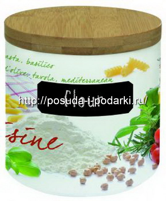Банка для сыпучих 0,5л Средиземноморье d-11, h-11 см