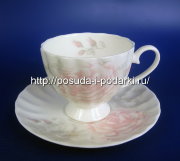 Чашки чайные с блюдцами высокие (чайный набор) на 6 персон Шиповник 220 мл