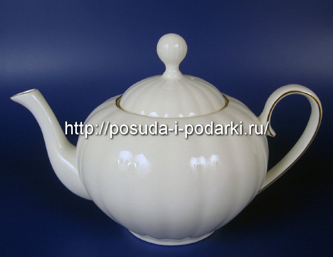 Чайник Магнолия белая (золотая лента) 1,5 л  