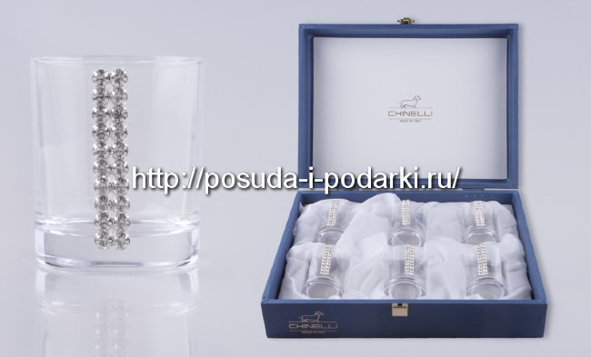 Набор 6 стопок для водки "Регина Сваровски"
