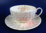 Чашка чайная с блюдцем 370 мл Шиповник