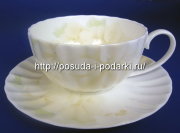 Чашка чайная с блюдцем Магнолия Крем 370 мл.
