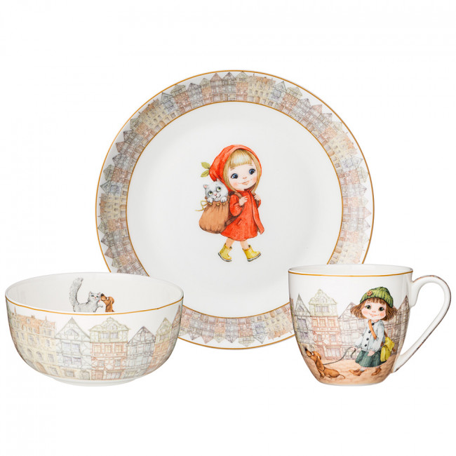 НАБОР ПОСУДЫ ОБЕДЕННЫЙ LEFARD FASHION PRINCESS 3 ПР. (КОР=12НАБ.)