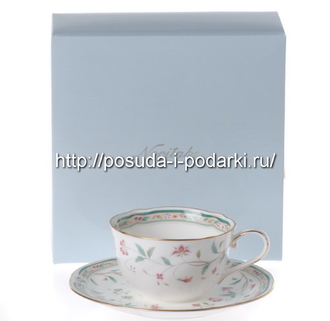 Чашка с блюдцем Розовый цветок