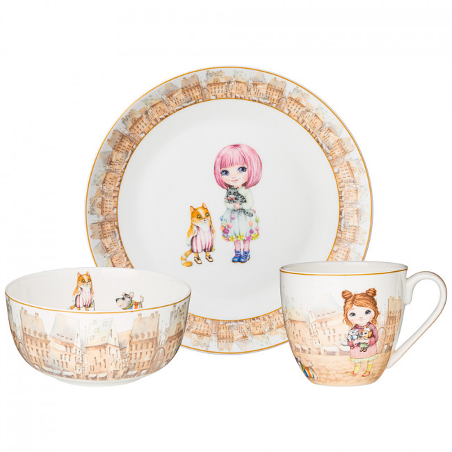 НАБОР ПОСУДЫ ОБЕДЕННЫЙ LEFARD FASHION PRINCESS 3 ПР. (КОР=12НАБ.)