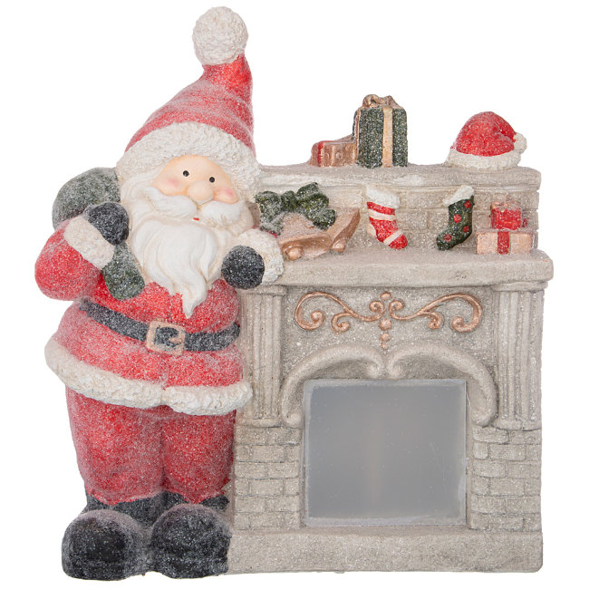 ФИГУРКА ДЕД МОРОЗ У КАМИНА38*16*44 СМ