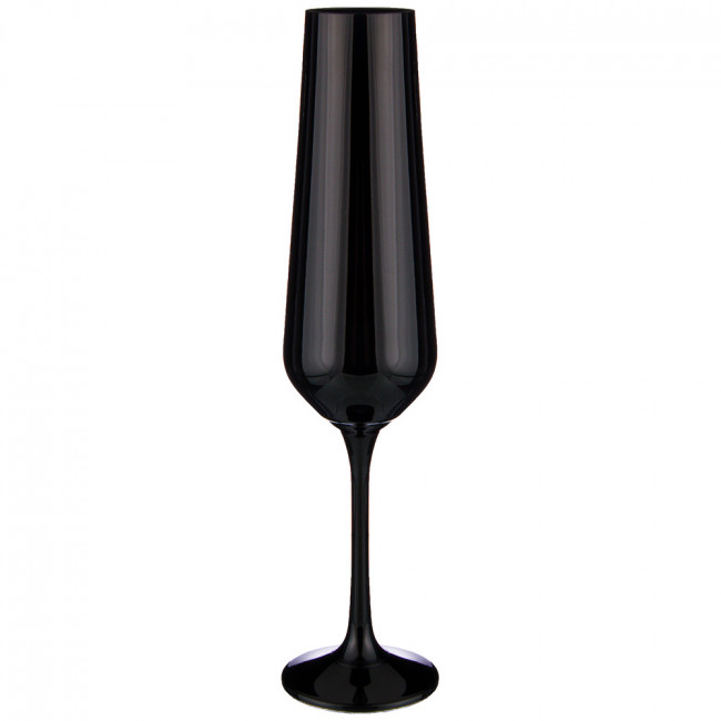 НАБОР БОКАЛОВ ДЛЯ ШАМПАНСКОГО SANDRA SPRAYED BLACK ИЗ 6 ШТ. 200 МЛ. ВЫСОТА=25 СМ. (КОР=8НАБОР.)