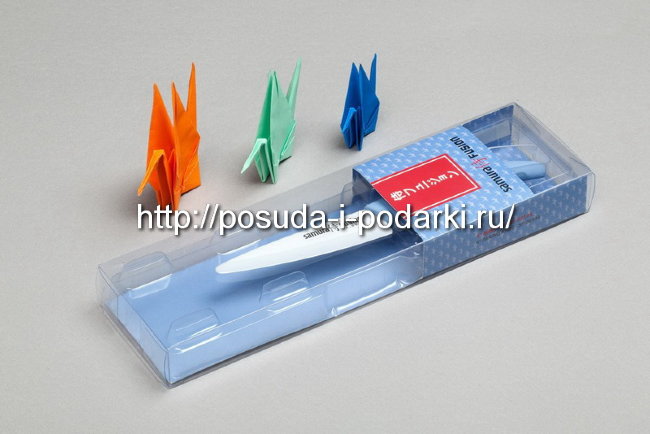 Нож кухонный керамический. SF-0010A Нож кухонный "Samura FUSION" Овощной 95 мм, циркониевая керамика,(Голубой)