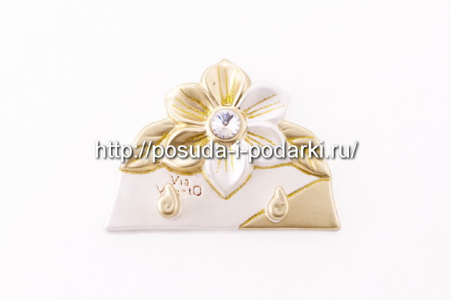 Вешалка для двух полотенец Цветок 15*11 см