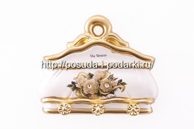 Вешалка для трех полотенец Белые розы 15*12h см