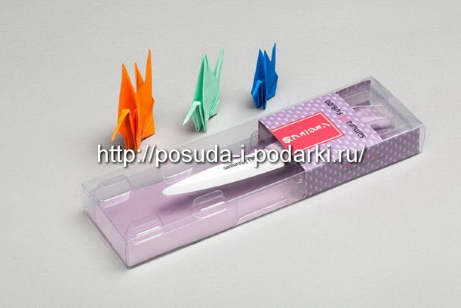 Нож кухонный керамический. SF-0010L Нож кухонный "Samura FUSION" Овощной 95 мм, циркониевая керамика,(Сиреневый)