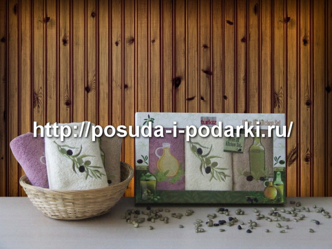 Салфетки махровые "TURKIZ" OLIVE 30x50 см 3 шт.  (V1)