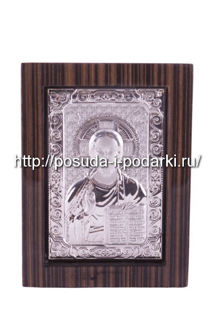 Панно Иисус в дер. раме 8,6*11,1 см