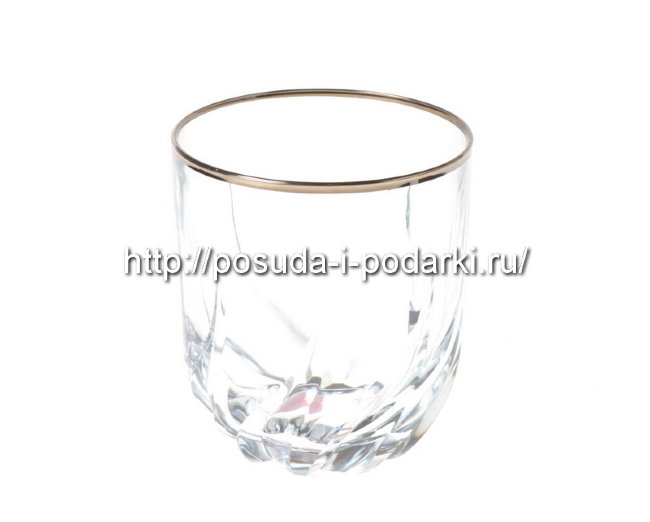 Набор 6 стаканов для виски 400 мл отводка платина, h-10 см