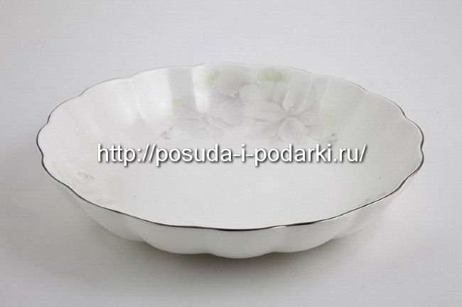 Блюдо для фруктов Магнолия Грэй (платиновая лента) 30,5 см