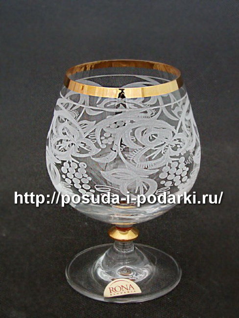 Бокалы для коньяка и бренди из богемского стекла (фужеры для коньяка) 400 мл, 6 шт. 98293