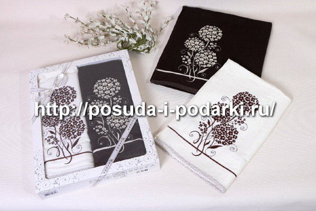 Набор махровых полотенец "KARNA" DORA (50x90-70х140) см Коричневый