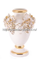 Керамическая ваза для цветов  Виноград беж с кристаллами Сваровски d-30, h-42 см CERAMICHE STELLA