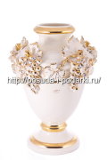 Керамическая ваза для цветов  Виноград беж с кристаллами Сваровски d-30, h-42 см CERAMICHE STELLA
