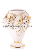 Керамическая ваза для цветов Виноград беж с кристаллами Сваровски d-26, h-34 см CERAMICHE STELLA